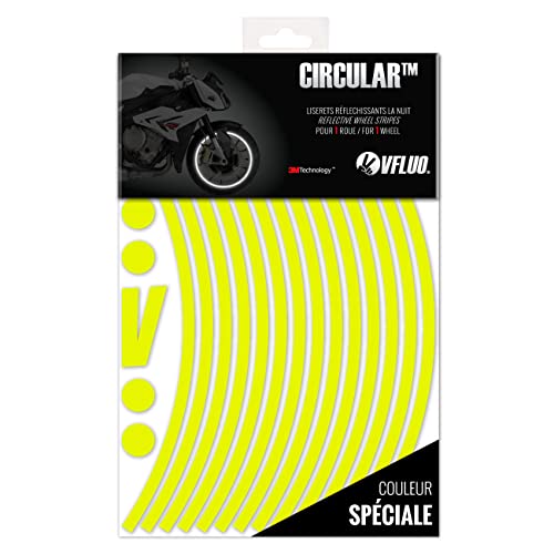 VFLUO - Kit Reflektierende Felgenrandaufkleber Motorrad, Aufkleber für 1 Rad 3M™-Technologie™, 360°-Kreis - Hohe Sichtbarkeit von der Seite – Diskret und Design – Einfache Installation von VFLUO