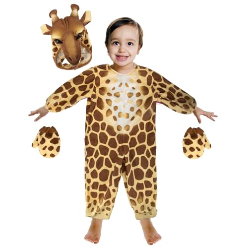 VFM - Giraffe Wildlife Kostüm im Alter von 2-3 Jahren - alles in einem Kinder 4 -Stück -Kleid -Safari -Kostüme -Klettvertreter -Halloween -Outfit mit elastischen Handschuhen VFM - Giraffe Wildlife Kostüm im Alter von 2-3 Jahren - alles in einem Kinder 4 -Stück -Kleid -Safari -Kostüme -Klettvertreter -Halloween -Outfit mit elastischen Handschuhen von VFM e-Store