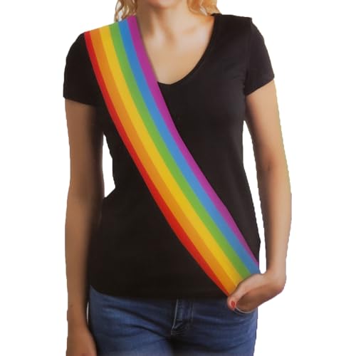 VFM - Pride Schärpe Gay LGBT Pride, bunte Streifen für Pride Festival Banner, Pride Month, Zuhause, Schule, Bars, Garten Dekor - 180 cm, Regenbogen VFM - Pride Schärpe Gay LGBT Pride, bunte Streifen für Pride Festival Banner, Pride Month, Zuhause, Schule, Bars, Garten Dekor - 180 cm, Regenbogen von VFM e-Store