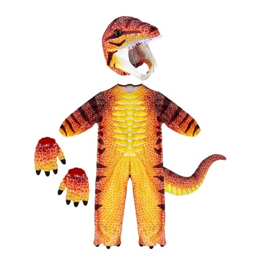 VFM - T -Rex Dinosaurierkostüm Alter 2-3 Jahre - alles in einem Kinderorange 4 -teilige Kleiderdino -Kostüme -Klettklasse -Halloween -Outfit mit elastischen Handschuhen VFM - T -Rex Dinosaurierkostüm Alter 2-3 Jahre - alles in einem Kinderorange 4 -teilige Kleiderdino -Kostüme -Klettklasse -Halloween -Outfit mit elastischen Handschuhen von VFM e-Store
