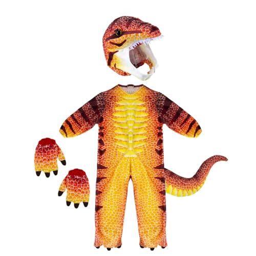 VFM - T -Rex Dinosaurierkostüm Alter 3-4 Jahre - alles in einem Kinderorange 4 -teilige Kleiderdino -Kostüme -Klettklasse -Halloween -Outfit mit elastischen Handschuhen VFM - T -Rex Dinosaurierkostüm Alter 3-4 Jahre - alles in einem Kinderorange 4 -teilige Kleiderdino -Kostüme -Klettklasse -Halloween -Outfit mit elastischen Handschuhen von VFM e-Store