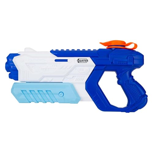 VFM e-Store - Pump-Action-Wasserpistole, Wasserpistole, für Erwachsene, Kinder, Outdoor, Pool, Sommer, Strand, 13 cm x 17 cm, weiß-blau, 1 Stück VFM e-Store - Pump-Action-Wasserpistole, Wasserpistole, für Erwachsene, Kinder, Outdoor, Pool, Sommer, Strand, 13 cm x 17 cm, weiß-blau, 1 Stück von VFM e-Store