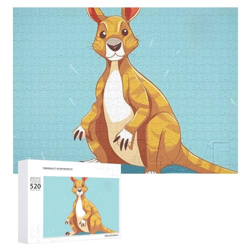 520 Teile Puzzle für Erwachsene, Känguru, großes Puzzle für Dekompression, Freizeit, Unterhaltung, Holzpuzzle, Entspannung, sensorisches Spielzeug, Raumdekoration von VFMKT