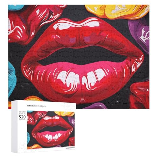 520 Teile Puzzle für Erwachsene Bunte Lippen Dekompressionsspiel Freizeit Unterhaltung Holzpuzzle Entspannung Sensorisches Spielzeug Raumdekoration für Männer Frauen 520 Teile Puzzle für Erwachsene Bunte Lippen Dekompressionsspiel Freizeit Unterhaltung Holzpuzzle Entspannung Sensorisches Spielzeug Raumdekoration für Männer Frauen von VFMKT