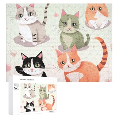 520 Teile Puzzle für Erwachsene Cartoon Katzen Dekompressionsspiel Freizeit Unterhaltung Holzpuzzle Entspannung sensorisches Spielzeug Raumdekoration für Männer und 520 Teile Puzzle für Erwachsene Cartoon Katzen Dekompressionsspiel Freizeit Unterhaltung Holzpuzzle Entspannung sensorisches Spielzeug Raumdekoration für Männer und von VFMKT