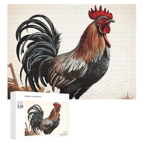 520 Teile Puzzle für Erwachsene Coole Hahn Dekompressionsspiel Freizeit Unterhaltung Holzpuzzle Entspannung Sensorisches Spielzeug Raumdekoration für Männer Frauen 520 Teile Puzzle für Erwachsene Coole Hahn Dekompressionsspiel Freizeit Unterhaltung Holzpuzzle Entspannung Sensorisches Spielzeug Raumdekoration für Männer Frauen von VFMKT