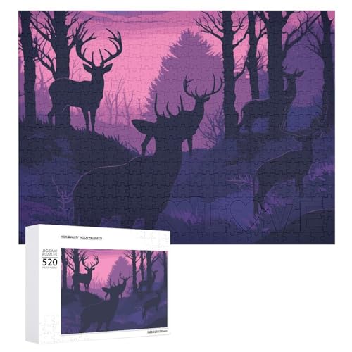 520 Teile Puzzle für Erwachsene Coole Hirsch-Silhouette Dekompressionsspiel Freizeit Unterhaltung Holzpuzzle Entspannung Sensorisches Spielzeug Raumdekoration für Männer 520 Teile Puzzle für Erwachsene Coole Hirsch-Silhouette Dekompressionsspiel Freizeit Unterhaltung Holzpuzzle Entspannung Sensorisches Spielzeug Raumdekoration für Männer von VFMKT
