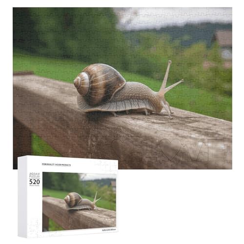 520 Teile Puzzle für Erwachsene Coole Schnecke auf Holzgeländer Dekompressionsspiel Freizeit Unterhaltung Holzpuzzle Entspannung sensorisches Spielzeug Raumdekoration 520 Teile Puzzle für Erwachsene Coole Schnecke auf Holzgeländer Dekompressionsspiel Freizeit Unterhaltung Holzpuzzle Entspannung sensorisches Spielzeug Raumdekoration von VFMKT
