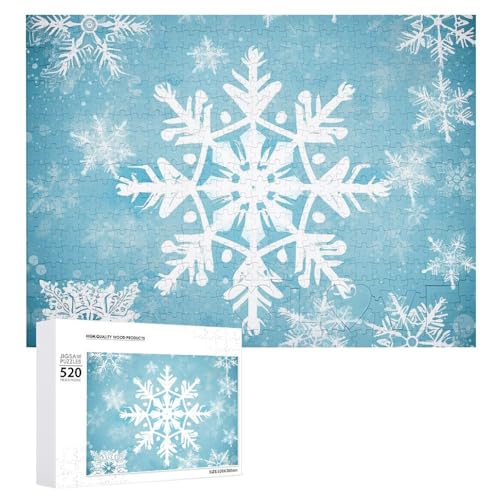 520 Teile Puzzle für Erwachsene - Großes cooles Winterpuzzle in Form einer Schneeflocke - Dekompressionsspiel - Freizeit - Entspannungsholzpuzzle - sensorisches Spielzeug - Dekoration von VFMKT