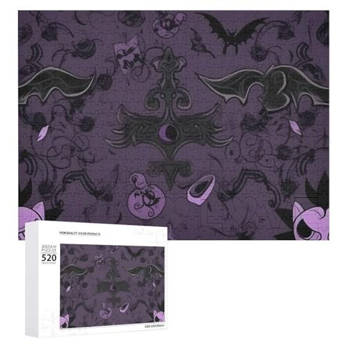 520 Teile Puzzle für Erwachsene Lila Schwarz Gruselig Goth Dekompressionsspiel Freizeit Unterhaltung Holzpuzzle Entspannung Sensorisches Spielzeug Raumdekoration für 520 Teile Puzzle für Erwachsene Lila Schwarz Gruselig Goth Dekompressionsspiel Freizeit Unterhaltung Holzpuzzle Entspannung Sensorisches Spielzeug Raumdekoration für von VFMKT