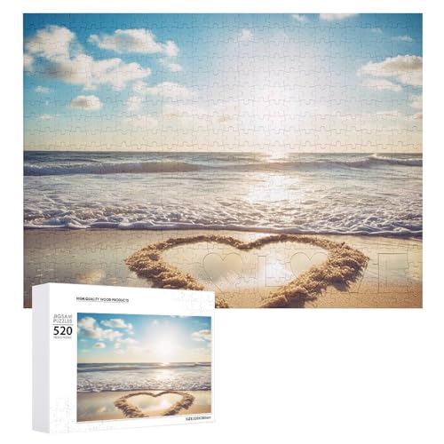 520 Teile Puzzle für Erwachsene Romantisches Herz für Strand Dekompressionsspiel Freizeit Holzpuzzle Entspannung sensorisches Spielzeug Raumdekoration für Männer und 520 Teile Puzzle für Erwachsene Romantisches Herz für Strand Dekompressionsspiel Freizeit Holzpuzzle Entspannung sensorisches Spielzeug Raumdekoration für Männer und von VFMKT