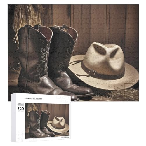 520 Teile Puzzle für Erwachsene Schwarzer Hut Westernstiefel Dekompressionsspiel Freizeit Unterhaltung Holzpuzzle Entspannung sensorisches Spielzeug Raumdekoration für 520 Teile Puzzle für Erwachsene Schwarzer Hut Westernstiefel Dekompressionsspiel Freizeit Unterhaltung Holzpuzzle Entspannung sensorisches Spielzeug Raumdekoration für von VFMKT