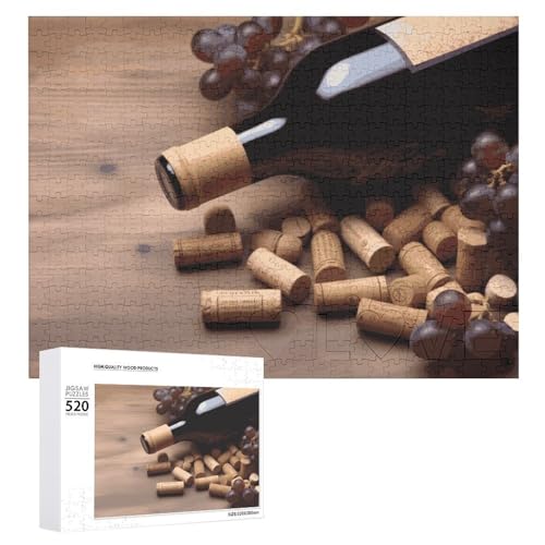 520 Teile Puzzle für Erwachsene coole Weinflasche Kork Trauben großes Puzzle Dekompressionsspiel Freizeit Unterhaltung Holzpuzzle Entspannung sensorisches Spielzeug 520 Teile Puzzle für Erwachsene coole Weinflasche Kork Trauben großes Puzzle Dekompressionsspiel Freizeit Unterhaltung Holzpuzzle Entspannung sensorisches Spielzeug von VFMKT