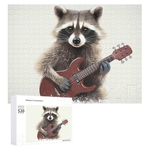 520 Teile Puzzles für Erwachsene, lustiges und cooles Waschbär-Puzzle, Dekompressionsspiel, Freizeit, Unterhaltung, Holzpuzzle, Entspannung, sensorisches Spielzeug von VFMKT