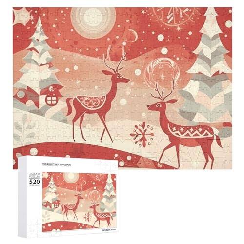 520 Teile Puzzles für Erwachsene Cool Red Christmas Rentier Puzzles Große Puzzles Spiel Dekompression Freizeit Unterhaltung Holzpuzzle Entspannung Sensorisches Spielzeug Raumdekor für Frauen Männer 520 Teile Puzzles für Erwachsene Cool Red Christmas Rentier Puzzles Große Puzzles Spiel Dekompression Freizeit Unterhaltung Holzpuzzle Entspannung Sensorisches Spielzeug Raumdekor für Frauen Männer von VFMKT