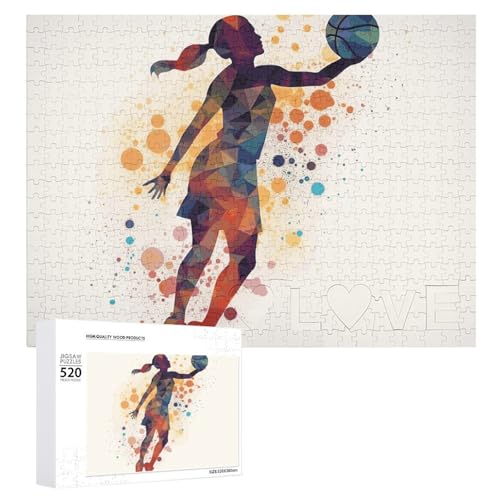 520 Teile Puzzles für Erwachsene Coole Basketball Frauen Muster Puzzles Große Puzzles Spiel Dekompression Freizeit Unterhaltung Holzpuzzle Entspannung Sensorisches Spielzeug Raumdekor für Frauen von VFMKT