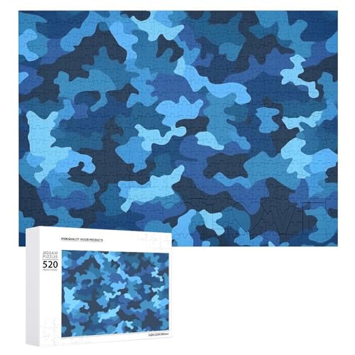 520 Teile Puzzles für Erwachsene Coole Blaue Parttern Puzzles Große Puzzles Spiel Dekompression Freizeit Unterhaltung Holzpuzzle Entspannung Sensorisches Spielzeug Raumdekor für Frauen Männer von VFMKT