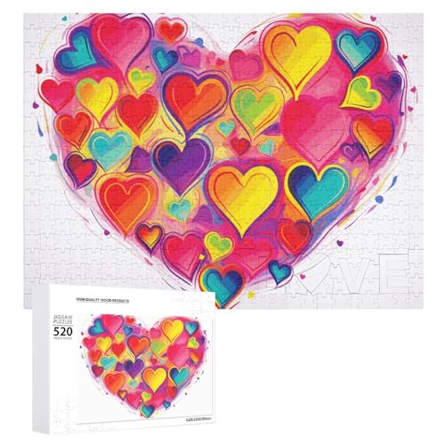 520 Teile Puzzles für Erwachsene Coole Bunte Herz Puzzles Große Puzzles Spiel Dekompression Freizeit Unterhaltung Holzpuzzle Entspannung Sensorisches Spielzeug Raumdekor für Frauen Männer 520 Teile Puzzles für Erwachsene Coole Bunte Herz Puzzles Große Puzzles Spiel Dekompression Freizeit Unterhaltung Holzpuzzle Entspannung Sensorisches Spielzeug Raumdekor für Frauen Männer von VFMKT