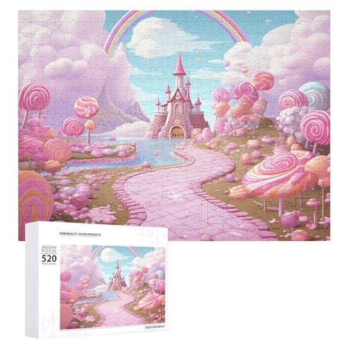 520 Teile Puzzles für Erwachsene Coole Candy Land Puzzles Große Puzzles Spiel Dekompression Freizeit Unterhaltung Holzpuzzle Entspannung Sensorisches Spielzeug Raumdekor für Frauen Männer von VFMKT