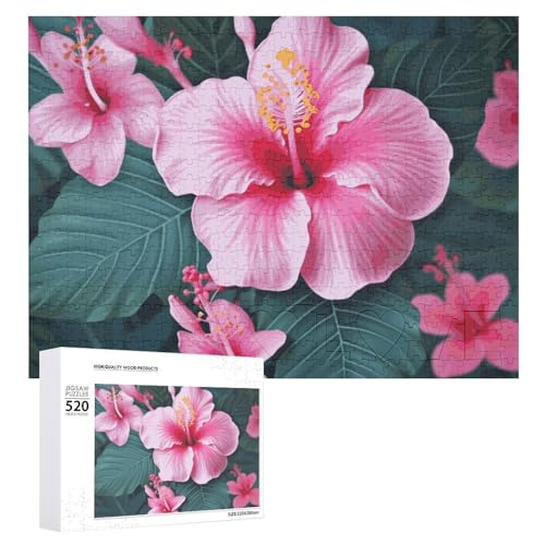 520 Teile Puzzles für Erwachsene Coole Hawaii-Blumenpuzzles Große Puzzles Spiel Dekompression Freizeit Unterhaltung Holzpuzzle Entspannung Sensorisches Spielzeug Raumdekor für Frauen Männer von VFMKT