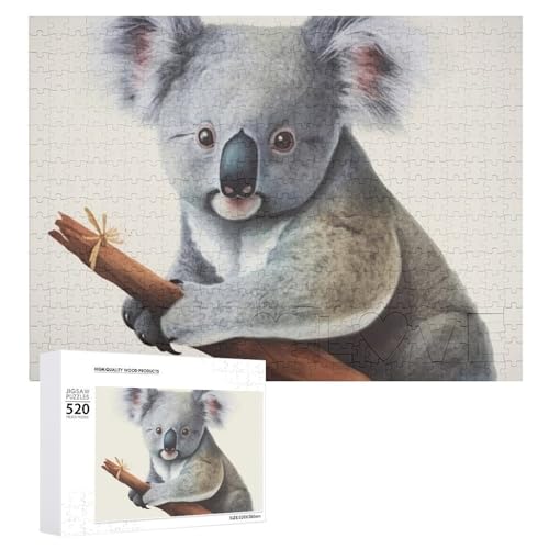 520 Teile Puzzles für Erwachsene Coole Koala und Schmetterling Puzzles Große Puzzles Spiel Dekompression Freizeit Unterhaltung Holzpuzzle Entspannung Sensorisches Spielzeug Raumdekor für Frauen Männer von VFMKT