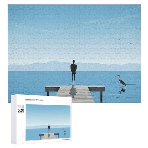 520 Teile Puzzles für Erwachsene Coole Lonely Back Puzzles Große Puzzles Spiel Dekompression Freizeit Unterhaltung Holzpuzzle Entspannung Sensorisches Spielzeug Raumdekor für Frauen Männer von VFMKT