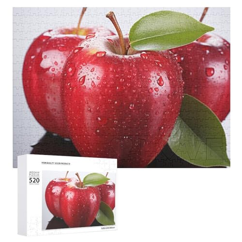 520 Teile Puzzles für Erwachsene Coole Rote Apfel Obst Puzzles Große Puzzles Spiel Dekompression Freizeit Unterhaltung Holzpuzzle Entspannung Sensorisches Spielzeug Raumdekor für Frauen Männer von VFMKT
