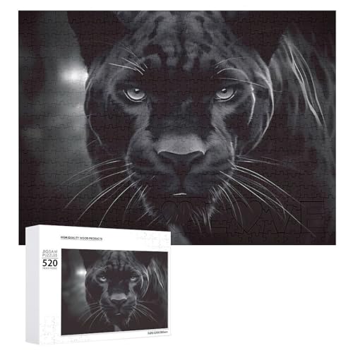 520 Teile Puzzles für Erwachsene Coole Tier Panther Puzzles Große Puzzles Spiel Dekompression Freizeit Unterhaltung Holzpuzzle Entspannung Sensorisches Spielzeug Raumdekor für Frauen Männer von VFMKT