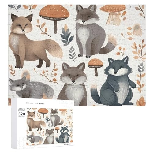 520 Teile Puzzles für Erwachsene Coole Waschbär Tiere Puzzles Große Puzzles Spiel Dekompression Freizeit Unterhaltung Holzpuzzle Entspannung Sensorisches Spielzeug Raumdekor für Frauen Männer von VFMKT
