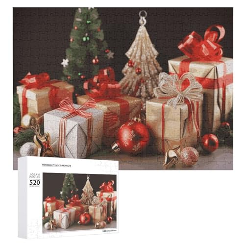 520 Teile Puzzles für Erwachsene Coole Weihnachtsdeko Puzzles Große Puzzles Spiel Dekompression Freizeit Unterhaltung Holzpuzzle Entspannung Sensorisches Spielzeug Raumdekor für Frauen Männer von VFMKT