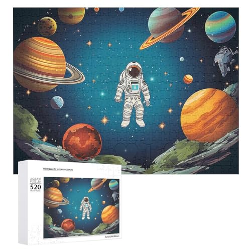 520 Teile Puzzles für Erwachsene Coole Weltraumrakete Astronaut Puzzles Große Puzzles Spiel Dekompression Freizeit Unterhaltung Holzpuzzle Entspannung Sensorisches Spielzeug Raumdekor für Frauen von VFMKT