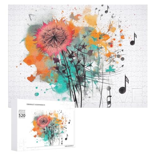 Puzzle 520 Teile für Erwachsene Coole Löwenzahn und Musiknoten Große Dekompression Puzzle Freizeit Holzpuzzle Entspannung Sensorisches Spielzeug Raumdekoration für Männer Puzzle 520 Teile für Erwachsene Coole Löwenzahn und Musiknoten Große Dekompression Puzzle Freizeit Holzpuzzle Entspannung Sensorisches Spielzeug Raumdekoration für Männer von VFMKT