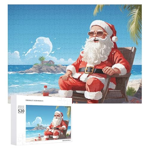 Puzzle 520 Teile für Erwachsene Coole Weihnachtsmann am Strand Große Dekompression Puzzle Freizeit Unterhaltung Holzpuzzle Entspannung Sensorisches Spielzeug Raumdekoration für Puzzle 520 Teile für Erwachsene Coole Weihnachtsmann am Strand Große Dekompression Puzzle Freizeit Unterhaltung Holzpuzzle Entspannung Sensorisches Spielzeug Raumdekoration für von VFMKT