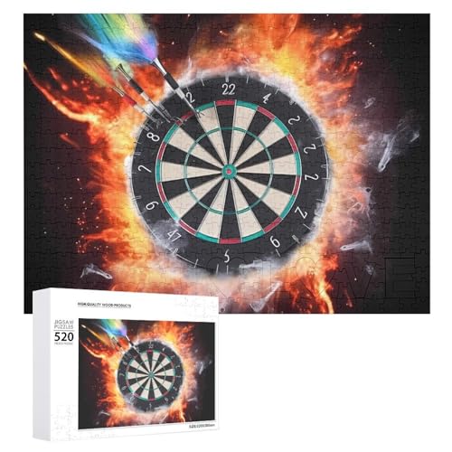 Puzzle 520 Teile für Erwachsene Cooles Dartspiel Großes Dekompressions-Puzzle Freizeit Unterhaltung Holzpuzzle Entspannung Sensorisches Spielzeug Raumdekoration für von VFMKT