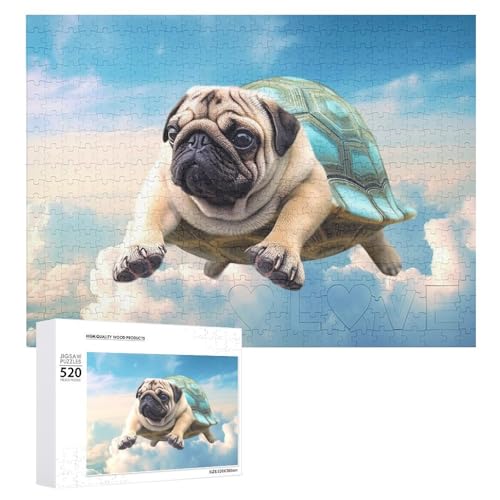 Puzzle 520 Teile für Erwachsene Mops Schildkröte in Puzzles Dekompressionsspiel Freizeit Unterhaltung Holzpuzzle Entspannung Sensorisches Spielzeug Raumdekoration für Puzzle 520 Teile für Erwachsene Mops Schildkröte in Puzzles Dekompressionsspiel Freizeit Unterhaltung Holzpuzzle Entspannung Sensorisches Spielzeug Raumdekoration für von VFMKT