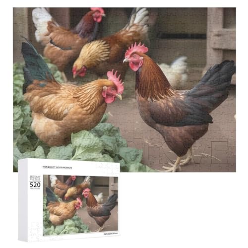 Puzzle 520 Teile für Erwachsene coole Bauernhofhühner Dekompressionsspiel Freizeit Unterhaltung Holzpuzzle Entspannung sensorisches Spielzeug Raumdekoration für Männer und Puzzle 520 Teile für Erwachsene coole Bauernhofhühner Dekompressionsspiel Freizeit Unterhaltung Holzpuzzle Entspannung sensorisches Spielzeug Raumdekoration für Männer und von VFMKT