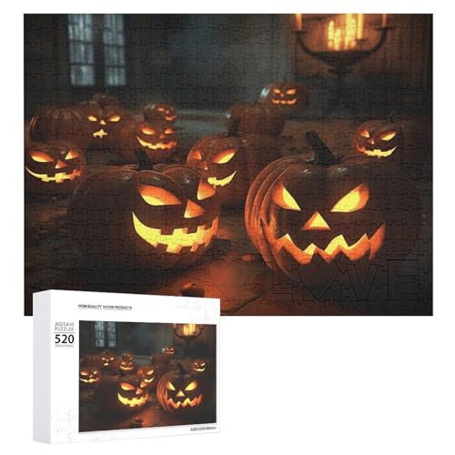 Puzzle 520 Teile für Erwachsene coole Beleuchtung Kürbislaterne großes Puzzle Dekompressionsspiel Freizeit Unterhaltung Holzpuzzle Entspannung sensorisches Spielzeug Dekoration Puzzle 520 Teile für Erwachsene coole Beleuchtung Kürbislaterne großes Puzzle Dekompressionsspiel Freizeit Unterhaltung Holzpuzzle Entspannung sensorisches Spielzeug Dekoration von VFMKT