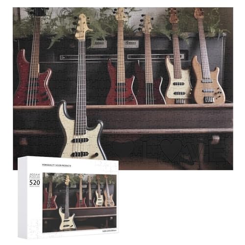 Puzzle 520 Teile für Erwachsene coole Gitarre Bass Musikinstrumente Großes Puzzle Dekompressionsspiel Freizeit Unterhaltung Holzpuzzle Entspannung sensorisches Spielzeug Puzzle 520 Teile für Erwachsene coole Gitarre Bass Musikinstrumente Großes Puzzle Dekompressionsspiel Freizeit Unterhaltung Holzpuzzle Entspannung sensorisches Spielzeug von VFMKT