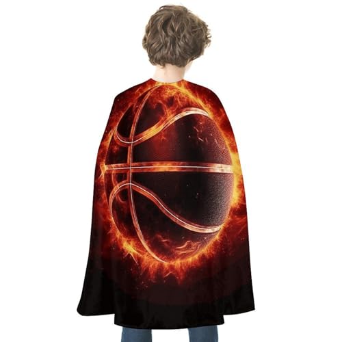 VFMKT Halloween Umhang Uni Erwachsene, Wendbarer Vampirumhang, leicht und bequem, Hexenumhang, Basketballumhang im Feuer, Halloween und Cosplay Kostüm für Damen und Herren von VFMKT