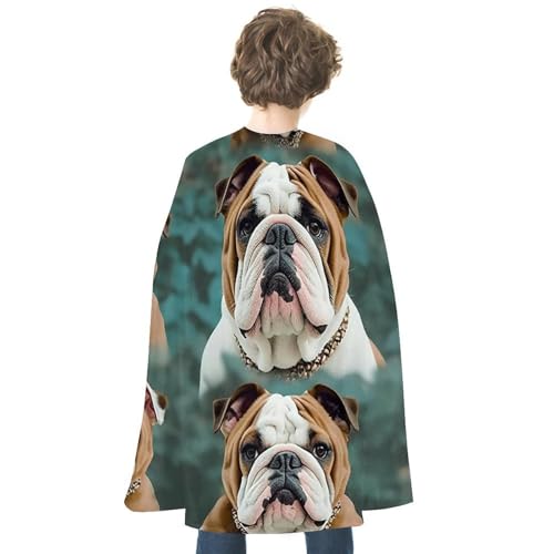VFMKT Halloween Umhang Uni Erwachsene - Leichter und bequemer wendbarer Vampir Umhang - Lustiger Hexenumhang - Englische Bulldogge - Halloween und Cosplay Kostüm für Männer und Frauen von VFMKT