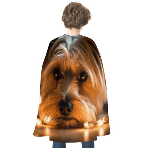 VFMKT Halloween Umhang Uni Erwachsene - Leichter und bequemer wendbarer Vampir Umhang - Yorkshire Terrier Hexenumhang - Halloween Kostüm für Damen und Herren von VFMKT