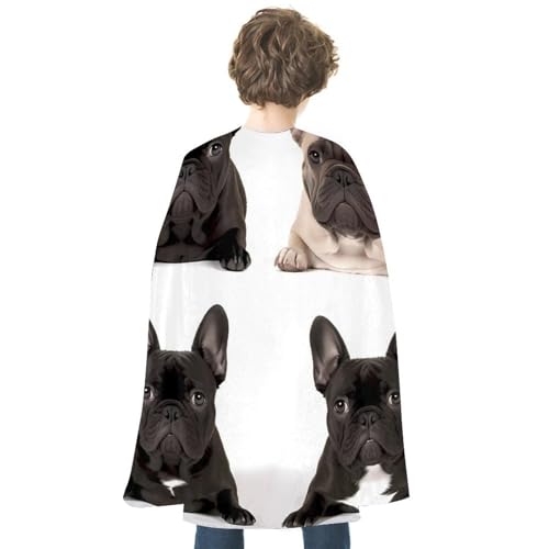 VFMKT Halloween Umhang Uni Erwachsene Umhang Reversible Vampir Umhang Leicht Bequem Hexe Umhang Französische Bulldogge Halloween Cosplay Kostüm für Männer Frauen von VFMKT