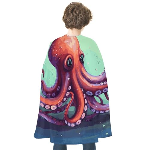 VFMKT Halloween Umhang Uni Erwachsene Umhang Reversible Vampir Umhang Leicht Bequem Niedlicher Oktopus Hexenumhang Halloween Cosplay Kostüm für Männer Frauen von VFMKT