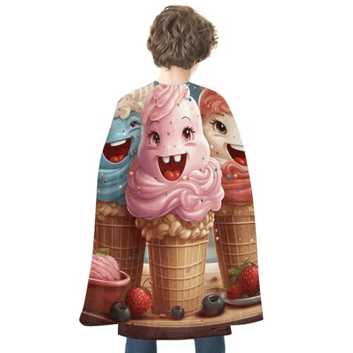 VFMKT Halloween-Umhang für Erwachsene, wendbar, leicht, bequem, Hexenumhang, Cartoon-Eiscreme, Halloween, Cosplay, Kostüme für Damen und Herren von VFMKT