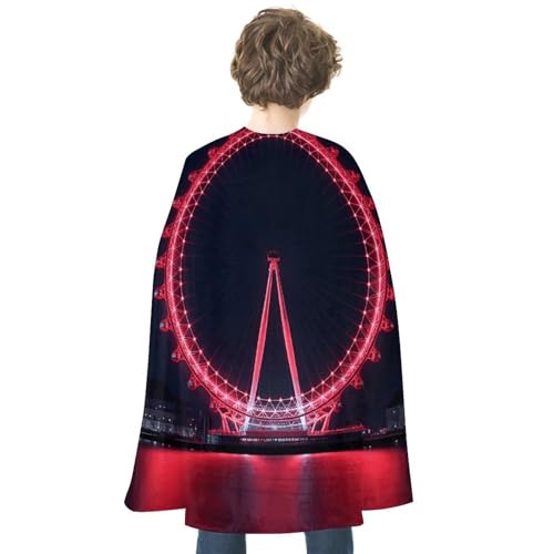 VFMKT Halloween-Umhang für Erwachsene, wendbar, leicht und bequem, Hexenumhang, London-Auge bei Nacht, Halloween, Cosplay, Kostüme für Damen und Herren von VFMKT