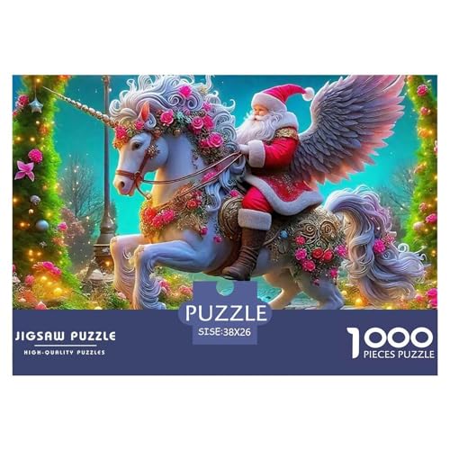 1000-teiliges Puzzle mit Weihnachtsmann, für Erwachsene und Kinder, Denkspiele, schöne Dekoration, 38 x 26 cm, 1000 Teile 1000-teiliges Puzzle mit Weihnachtsmann, für Erwachsene und Kinder, Denkspiele, schöne Dekoration, 38 x 26 cm, 1000 Teile von VFQWPYAJN