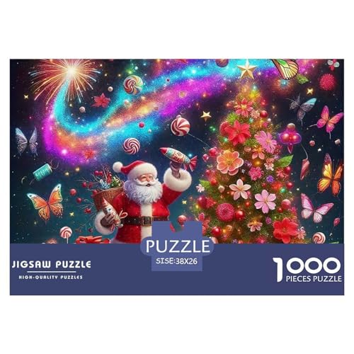 1000-teiliges Puzzle mit Weihnachtsmann, für Erwachsene und Kinder, Geschenke, Denkspiele, Heimdekoration, 38 x 26 cm, 1000 Teile 1000-teiliges Puzzle mit Weihnachtsmann, für Erwachsene und Kinder, Geschenke, Denkspiele, Heimdekoration, 38 x 26 cm, 1000 Teile von VFQWPYAJN