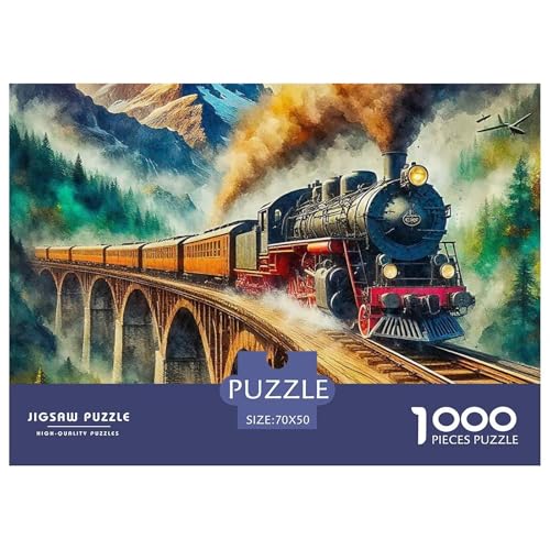 Dampfzug Puzzle 1000 Teile Für Erwachsene Kinder Clevere Rätsel Herausforderung Spielzeug 70x50cm/1000pcs von VFQWPYAJN