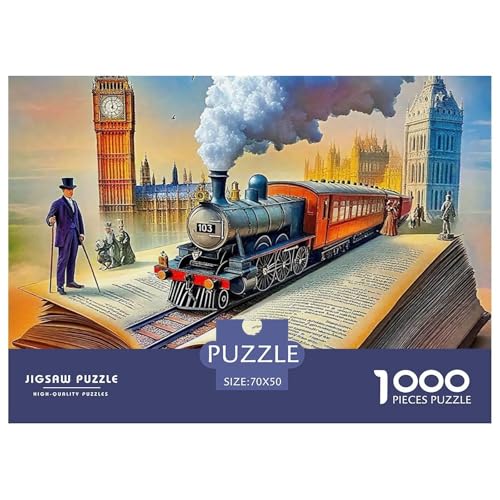 Dampfzug Puzzle 1000 Teile Für Erwachsene Kinder Puzzles-Geschenk Impossible Game 70x50cm/1000pcs von VFQWPYAJN