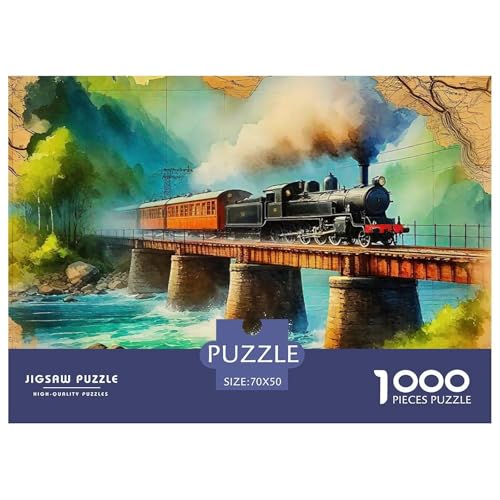 Dampfzug Puzzle 1000 Teile Für Erwachsene Und Kinder Puzzles-Geschenk Herausforderung Spielzeug 70x50cm/1000pcs von VFQWPYAJN